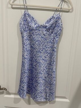 Princess Polly purple/Blue and White Floral Slip Dress size US 2